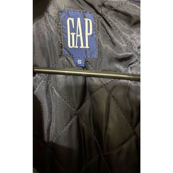 Mens vintage Gap blue and green plaid wool bomber jacket size S - Picture 4 of 7